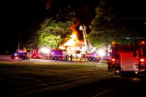 Le Roy Fire Company respond to a fire at the home of 