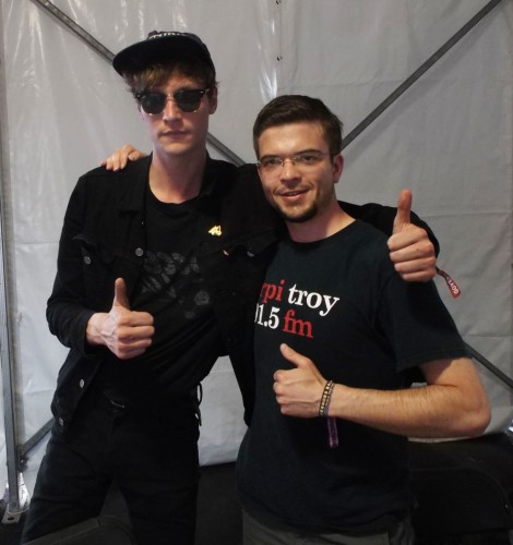Matt Hitt of Drowners (left) with 's Steve Malinski at Governors Ball 2014
