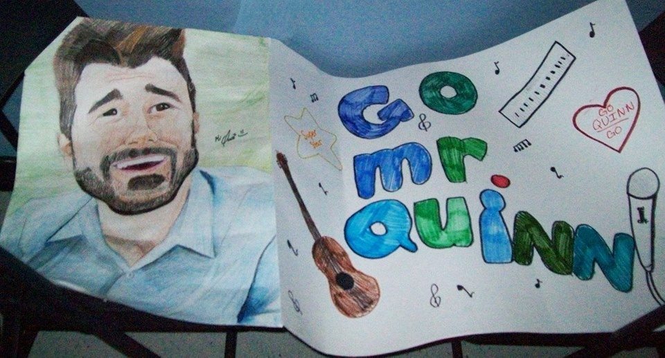 Sign made by Quinn's students at The House of the Good Shepherd 
