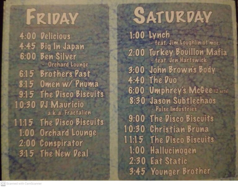 Camp Bisco 4 schedule