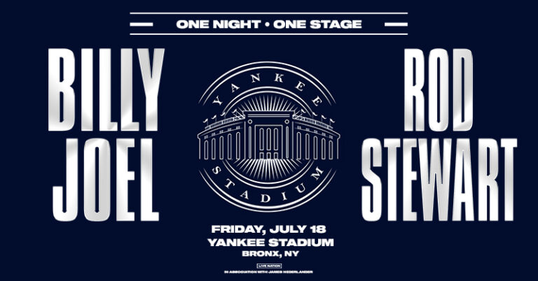 Billy Joel and Rod Stewart will perform for one night at the Yankee Stadium in the Bronx on Friday, July 18.