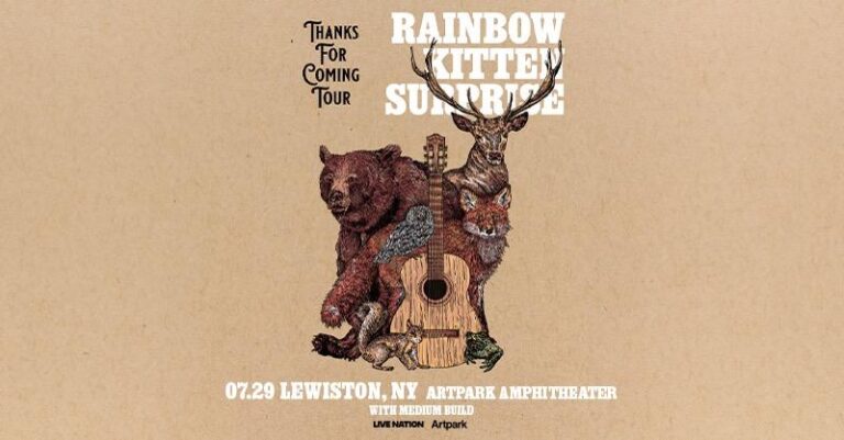 Official poster for Rainbow Kitten Surprise's "Thanks for Coming" tour.